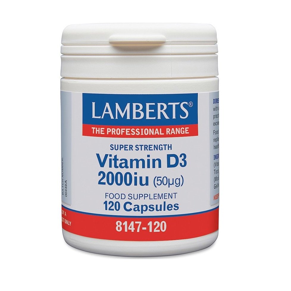 Lamberts Vitamin D3 2000iu 50μg 120caps,Συμπλήρωμα Διατροφής με Βιταμίνη D3