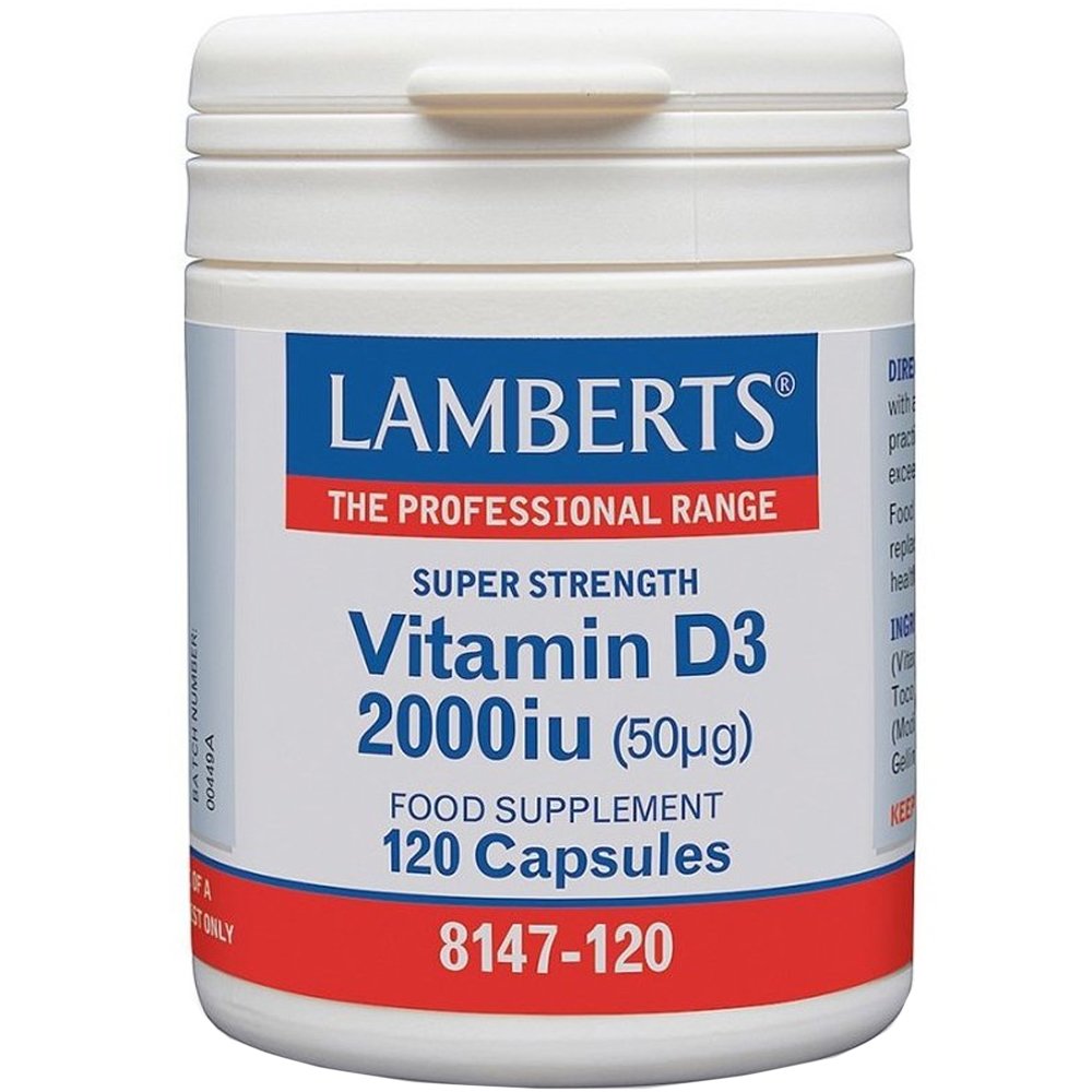 Lamberts Vitamin D3 Συμπλήρωμα Διατροφής με Βιταμίνη D3 για την Καλή Λειτουργία των Οστών & Ανοσοποιητικού 2000iu, 120caps
