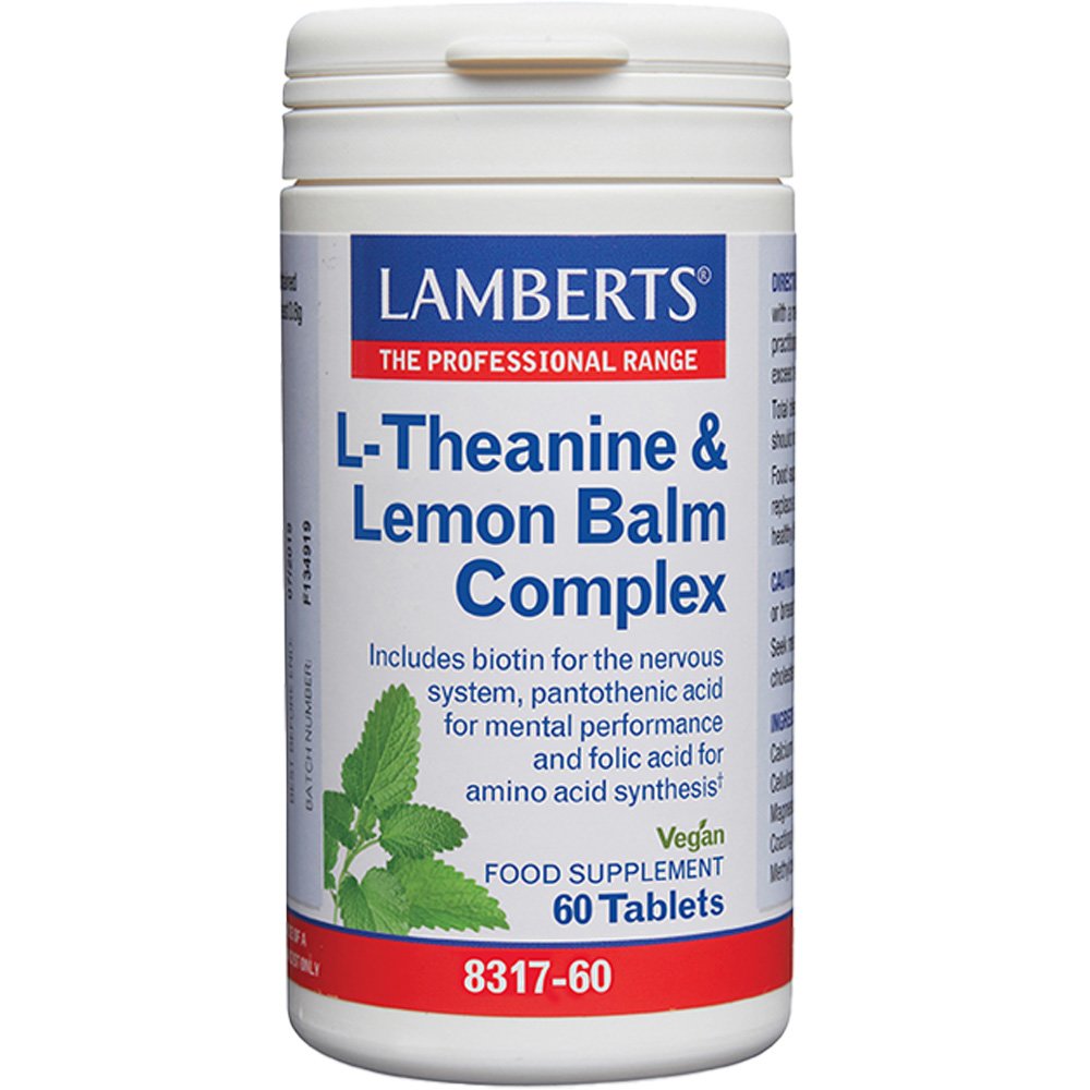 Lamberts L-Theanine & Lemon Balm Complex Συμπλήρωμα Διατροφής Αμινοξέων Φυτικής Προέλευσης για Πνευματική Διαύγεια & Αντιμετώπιση του Άγχους 60tabs