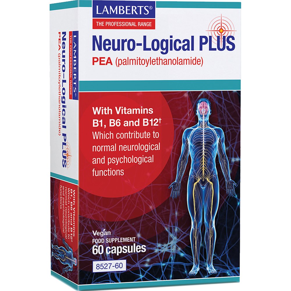 Lamberts Neuro-Logical Plus Συμπλήρωμα Διατροφής Ενισχυμένης Φόρμουλας Συμπλέγματος Βιταμινών Β & Λιπαρού Οξέος (PEA)  για τη Φυσιολογική Λειτουργία του Νευρικού Συστήματος & Βελτίωση της Ψυχικής Υγείας 60caps
