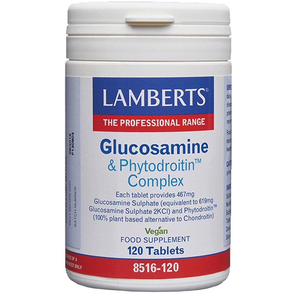 Lamberts Glucosamine & Phytodroitin Complex Συμπλήρωμα Διατροφής για την Ελαστικότητα του Αρθρικού Χόνδρου 467mg & 110mg, 120tabs