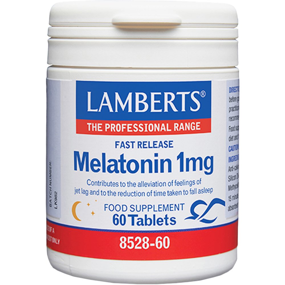 Lamberts Melatonin 1mg Συμπλήρωμα Διατροφής Μελατονίνης Ταχείας Αποδέσμευσης για Γρηγορότερο, Ευκολότερο & Ποιοτικότερο Ύπνο Κατά του Jet Lag 60tabs