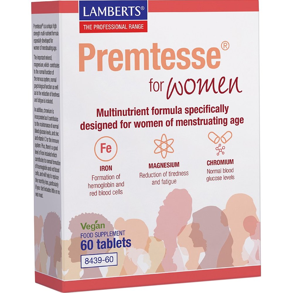 Lamberts Lamberts Premtesse for Women Συμπλήρωμα Διατροφής Πολυβιταμινών, Μετάλλων & Ιχνοστοιχείων που Συμβάλει στην Επίτευξη Ορμονικής Ισορροπίας των Γυναικών σε Αναπαραγωγική Ηλικία 60tabs