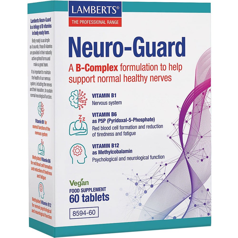 Lamberts Neuro-Guard Συμπλήρωμα Διατροφής Συμπλέγματος Βιταμινών Β Υψηλής Συγκέντρωσης για τη Φυσιολογική Λειτουργία του Νευρικού Συστήματος 60tabs