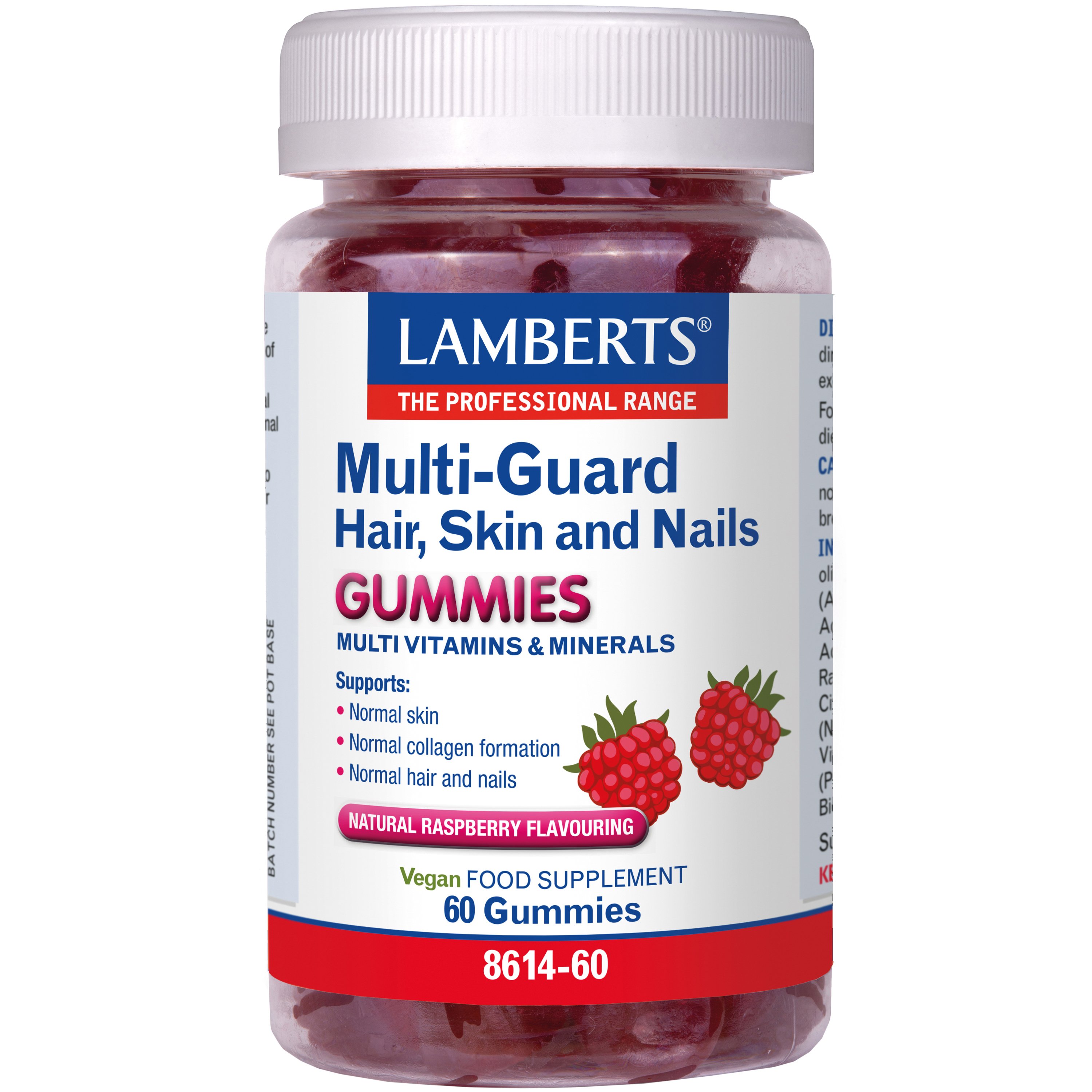 Lamberts Lamberts Multi-Guard Hair, Skin & Nails Gummies Συμπλήρωμα Διατροφής Φόρμουλας Πολυβιταμινών & Μετάλλων για την Καλή Υγεία των Μαλλιών, Νυχιών & Δέρματος με Γεύση Βατόμουρο 60 Ζελεδάκια