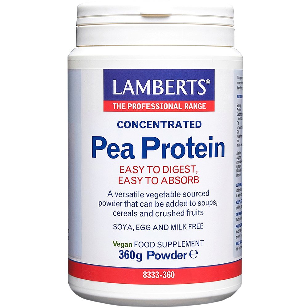 Lamberts Concentrated Pea Protein Powder Συμπλήρωμα Διατροφής Πρωτεΐνης από Μπιζέλι σε Μορφή Σκόνης Υψηλής Καθαρότητας & Αυξημένης Απορρόφησης για Ανάπτυξη & Διατήρηση Μυϊκής Μάζας 360g