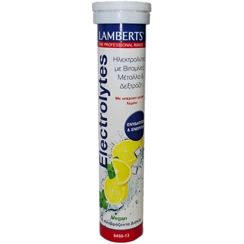 Lamberts Electrolytes Συμπλήρωμα Διατροφής Ηλεκτρολυτών για Ενυδάτωση & Ενέργεια με Υπέροχη Γεύση Λεμόνι 13 Effer.tabs