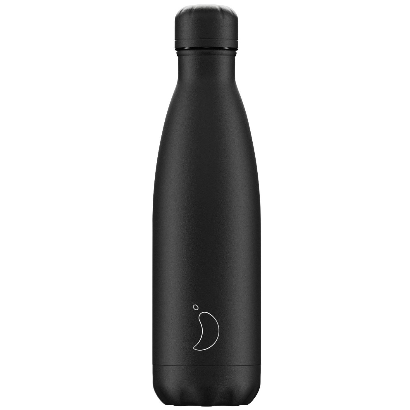 Chilly’s Bottle Monochrome Edition All Black Ανοξείδωτο Θερμός σε Μαύρο Ματ Χρώμα 500ml
