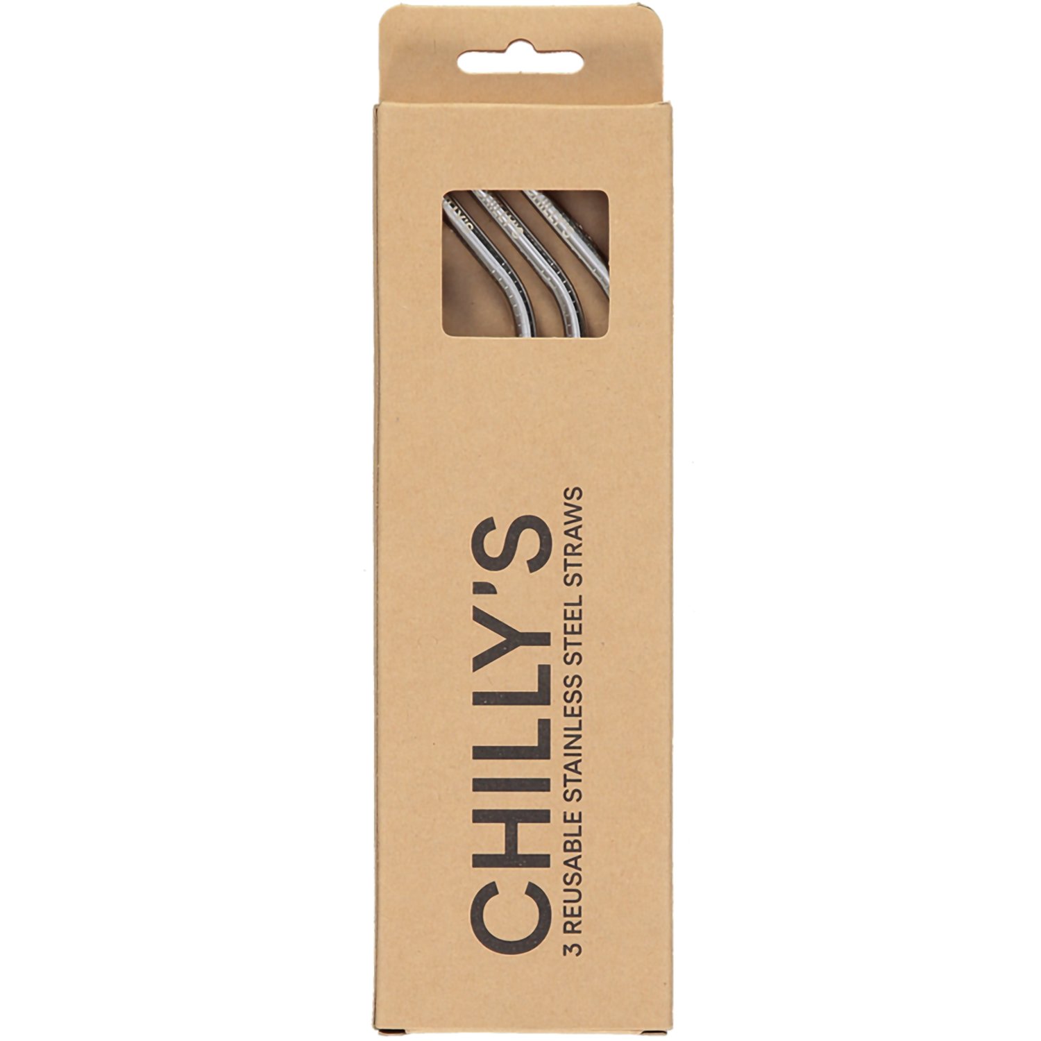 Chilly’s Reusable Stainless Steel Straws Επαναχρησιμοποιούμενα Καλαμάκια από Ανοξείδωτο Ατσάλι 3 Τεμάχια