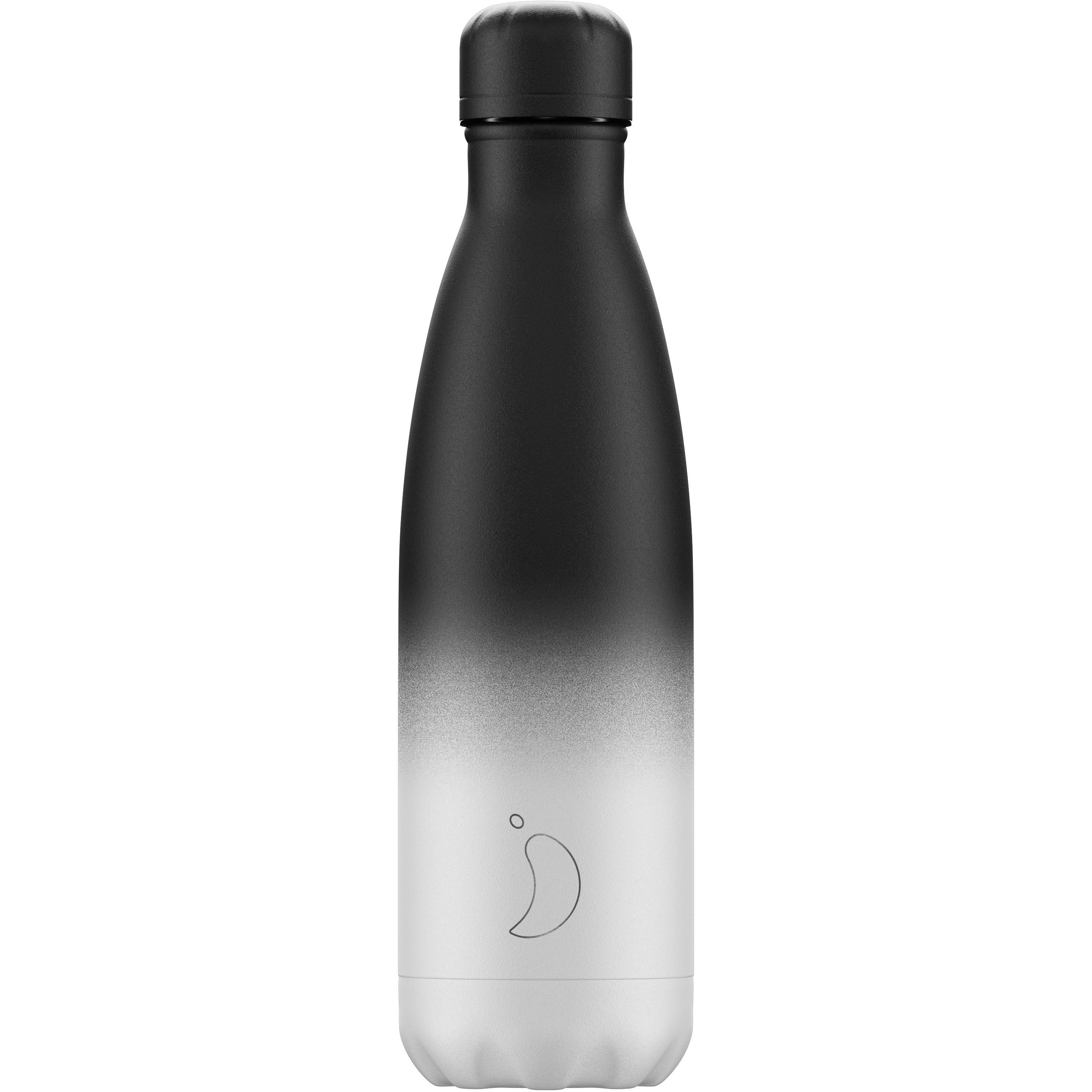 Chilly’s Bottle Gradient Edition Monochrome Ανοξείδωτο Θερμός σε Μαύρο με Λευκό Ματ Χρώμα 500ml
