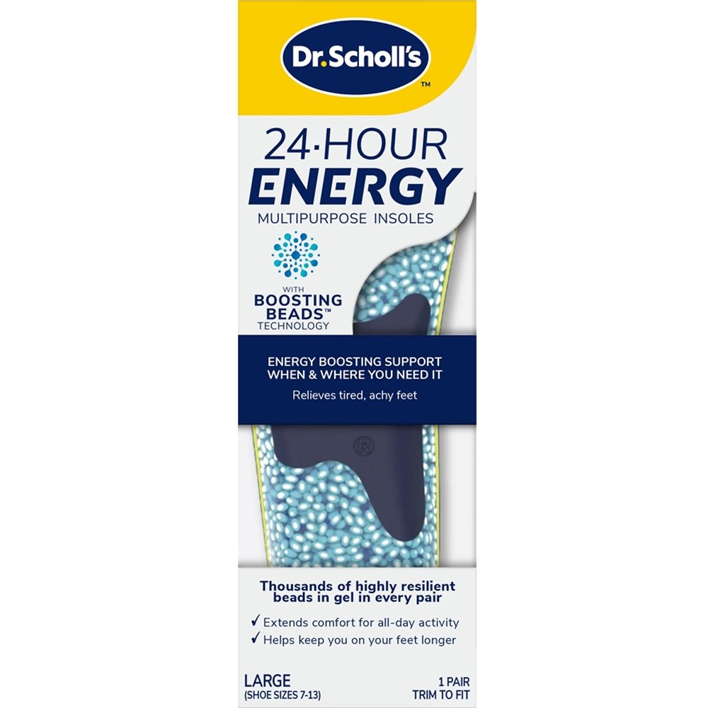 Scholl Scholl 24-Hour Energy Multipurpose Insoles Πάτοι Πολλαπλών Χρήσεων που Ανακουφίζουν τα Κουρασμένα & Πονεμένα Πόδια για Υποστήριξη & Πρόσθετη Ενέργεια 1 Ζευγάρι - Large Νο 40 - 47,5