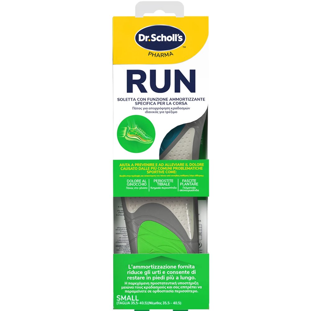 Scholl Scholl Run Active Comfort Insoles Πάτος για Απορρόφηση των Κραδασμών Ιδανικός για Τρέξιμο 1 Ζευγάρι - Small Νο 35,5 - 40,5