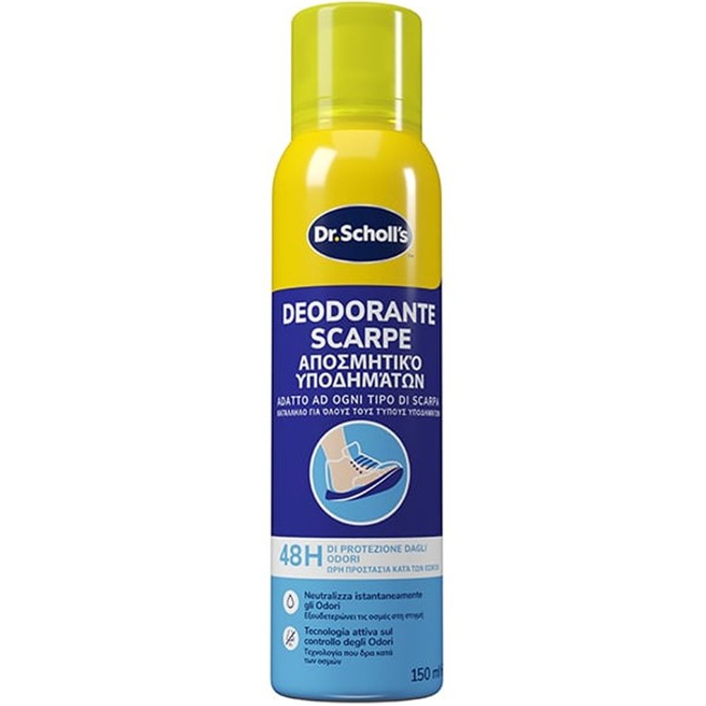 Scholl Scholl Shoes Deodorant Spray Αποσμητικό Σπρέι Υποδημάτων που Εξαλείφει τις Οσμές για Έως & 48 Ώρες 150ml