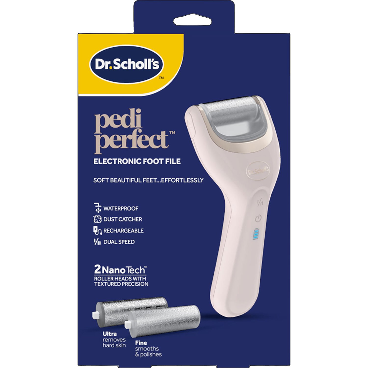 Scholl Pedi Perfect Recharge NanoTech Electronic Foot File Ηλεκτρονική Λίμα Ποδιών 1 Τεμάχιο