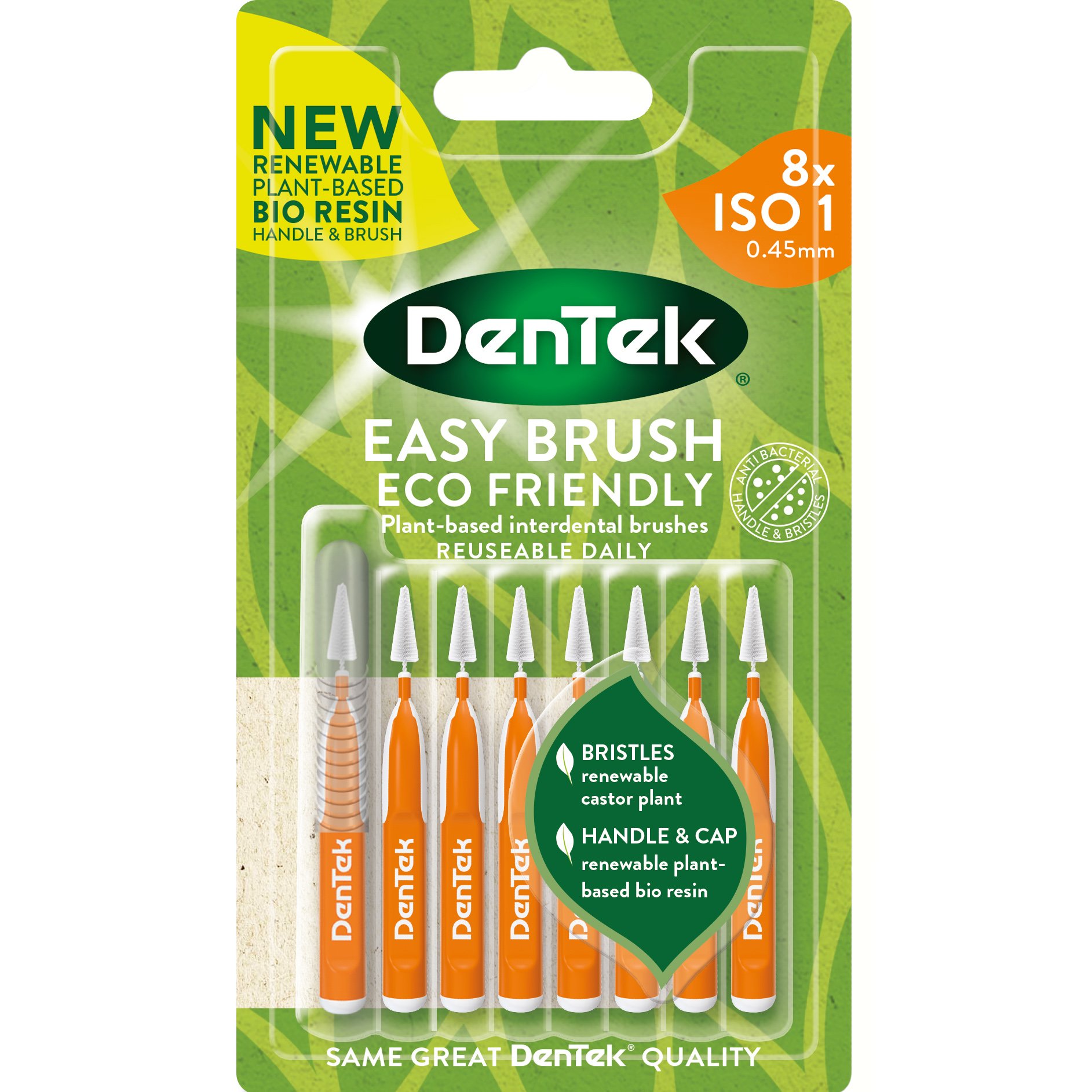 Dentek Easy Brush Interdental Brushes Size/ISO 1 (0,45mm) Μεσοδόντια Βουρτσάκια Μικρού Μεγέθους 8 Τεμάχια