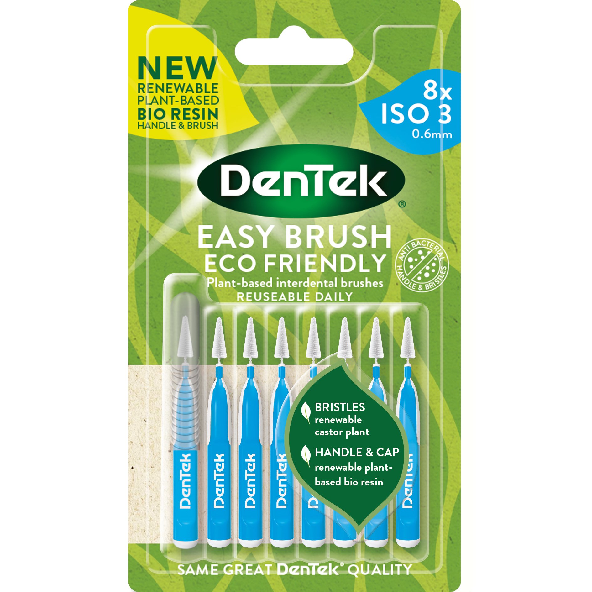 Dentek Easy Brush Interdental Brushes Size/ISO 3 (0,6mm) Μεσοδόντια Βουρτσάκια Μεγάλου Μεγέθους 8 Τεμάχια