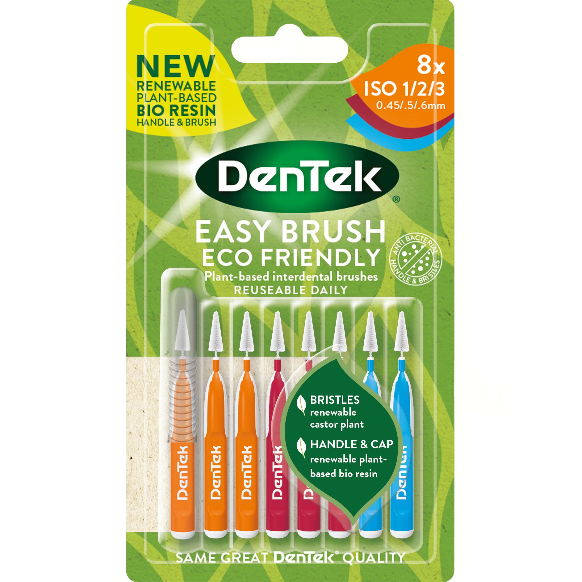 Dentek Dentek Easy Brush Interdental Brushes Size/ISO 1/2/3 (0,45/0,5/0,6mm) Μεσοδόντια Βουρτσάκια 3 Μεγεθών 8 Τεμάχια