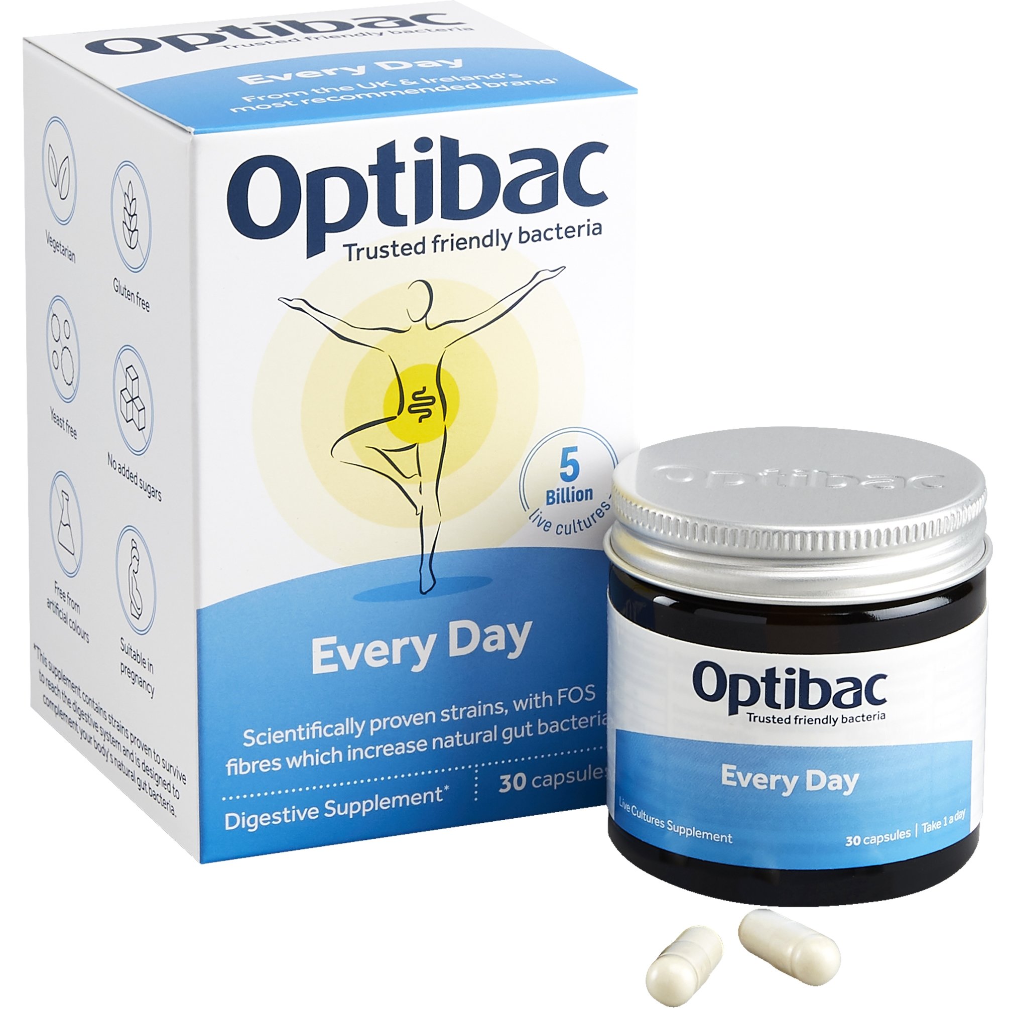 Optibac Optibac Every Day Probiotics Συμπλήρωμα Διατροφής Προβιοτικών & Πρεβιοτικών Καθημερινής Χρήσης για την Ενίσχυση & Προστασία του Φυσιολογικού Μικροβιώματος του Εντέρου 30caps