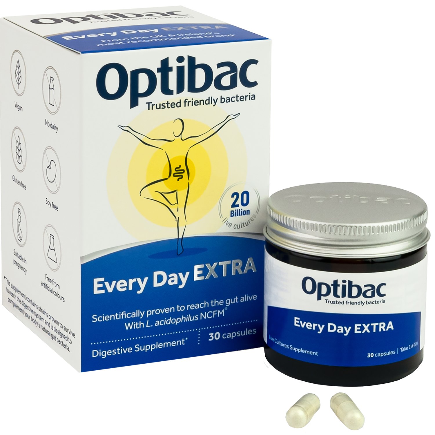 Optibac Optibac Every Day Probiotics Extra Συμπλήρωμα Διατροφής Προβιοτικών Καθημερινής Χρήσης για την Ενίσχυση & Προστασία του Φυσιολογικού Μικροβιώματος του Εντέρου 30caps