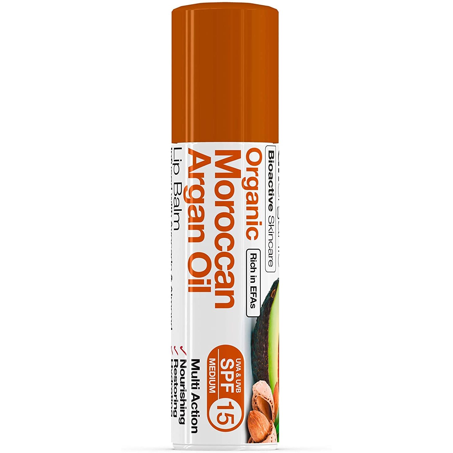Dr Organic Moroccan Argan Oil Lip Balm Spf15 Ενυδατικό & Επανορθωτικό Balm Χειλιών με Βιολογικό Έλαιο Αργκάν 5.7ml