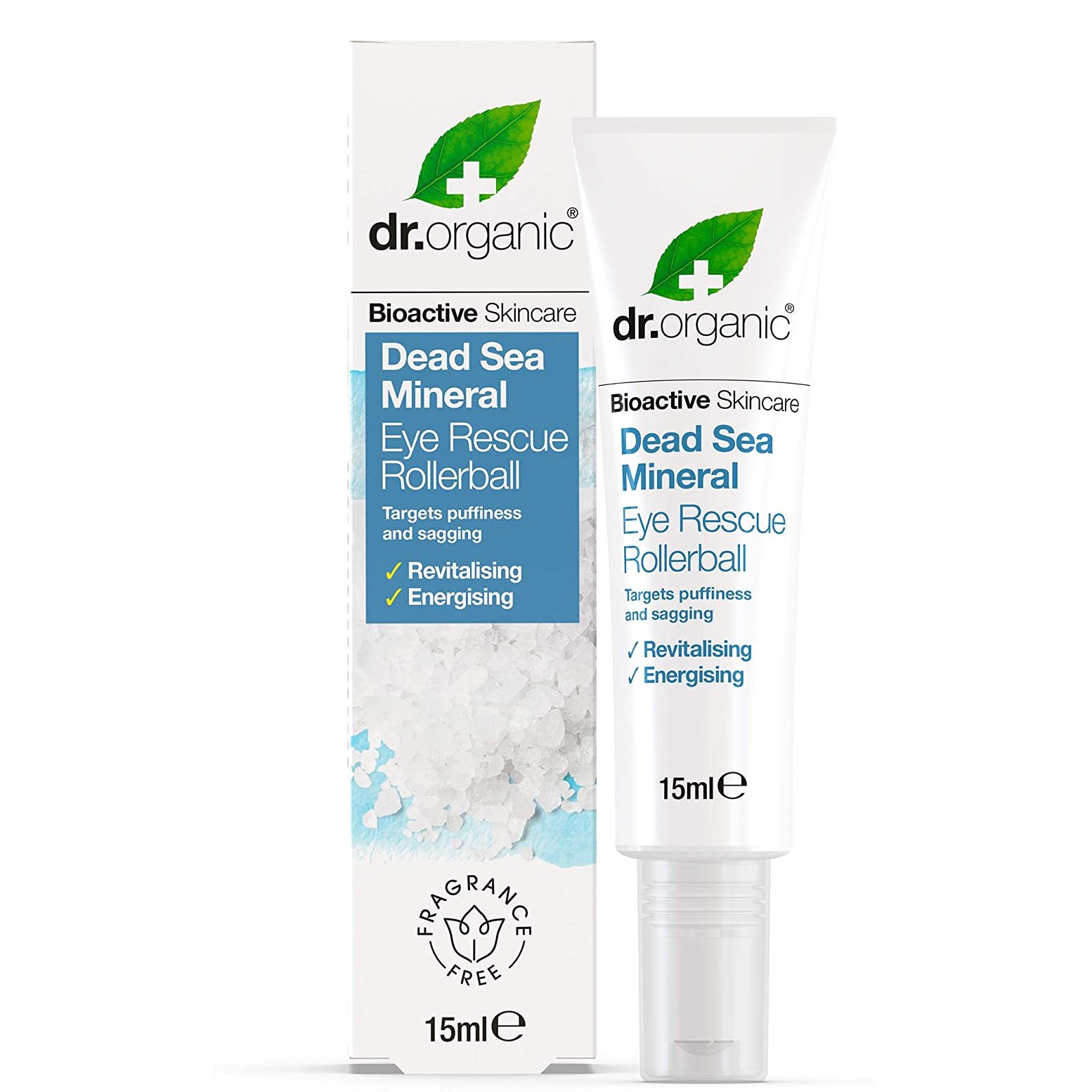 Dr Organic Dead Sea Mineral Eye Rescue Rollerball Ορός Ματιών με Βιολογικά Μεταλλικά Στοιχεία για Μαύρους Κύκλους 15ml