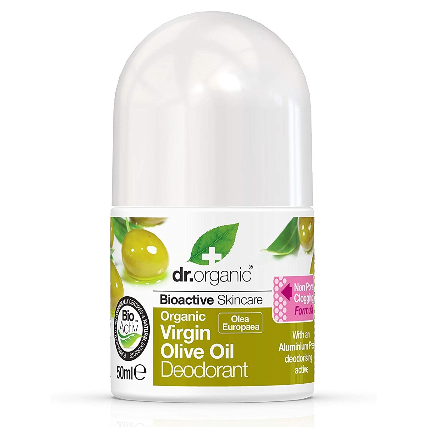 Dr Organic Virgin Olive Oil Deodorant Αποσμητικό σε Μορφή Roll on με Βιολογικό Λάδι Ελιάς 50ml