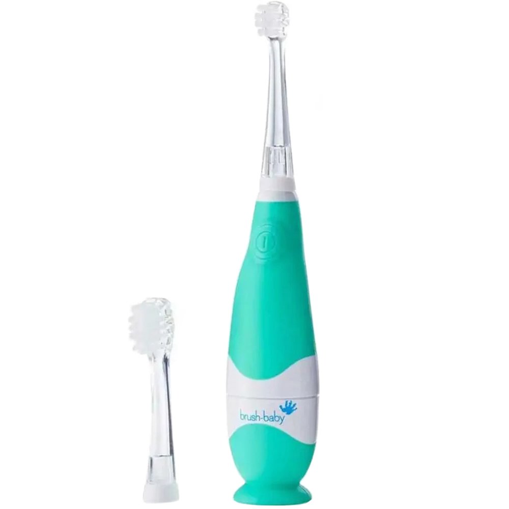 Brush-Baby Brush-Baby Baby Sonic Teal Electric Toothbrush 0-3 Years 1 Τεμάχιο & Replacement Head Παιδική Ηλεκτρική Οδοντόβουρτσα με Φωτεινή Ένδειξη 2 Τεμάχια