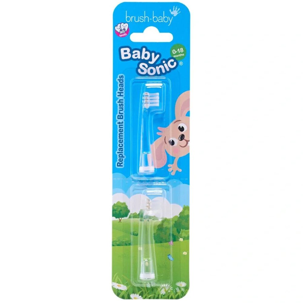 Brush-Baby Brush-Baby Baby Sonic Replacement Brush Heads 0-18m Ανταλλακτικές κεφαλές για την Ηλεκτρική Οδοντόβουρτσα BabySonic 2 Τεμάχια