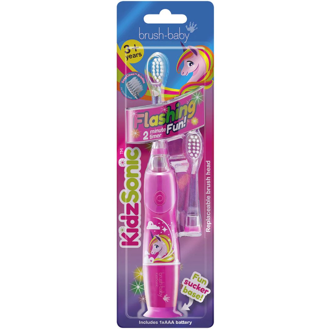 Brush-Baby Brush-Baby Baby KidzSonic Electric Toothbrush 3+ Years Παιδική Ηλεκτρική Οδοντόβουρτσα για Παιδιά Άνω των 3 Ετών 1 Τεμάχιο - Μονόκερος
