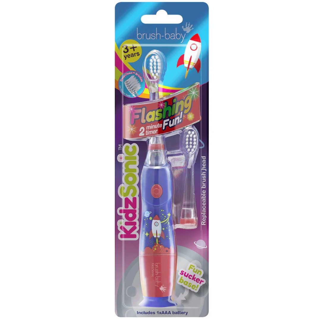 Brush-Baby Brush-Baby KidzSonic Electric Toothbrush 3+ Years Παιδική Ηλεκτρική Οδοντόβουρτσα για Παιδιά Άνω των 3 Ετών 1 Τεμάχιο - Διαστημόπλοιο