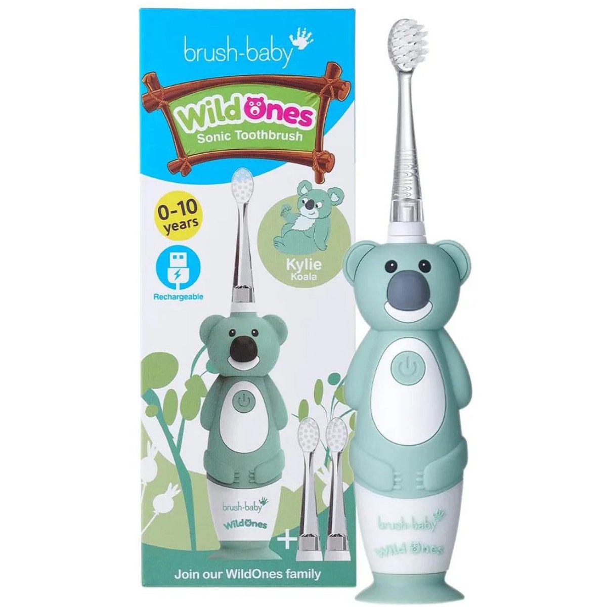 Brush-Baby Brush-Baby WildOnes Koala Kids Electric Rechargeable Toothbrush 1-10 Years Παιδική Επαναφορτιζόμενη Ηλεκτρική Οδοντόβουρτσα 1 Τεμάχιο