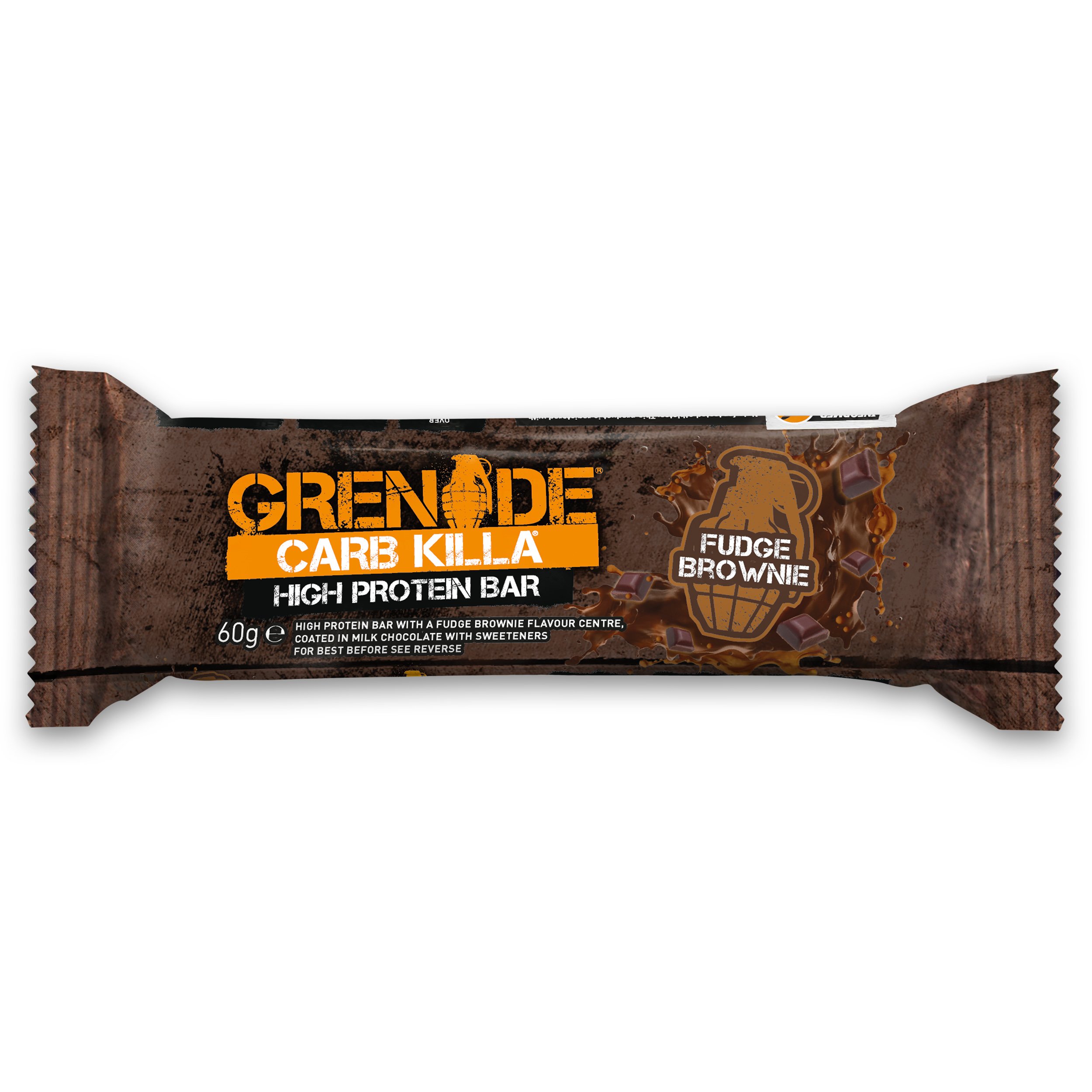 Grenade Carb Killa High Protein, Low Sugar Bar Μπάρα Υψηλής Πρωτεΐνης με Γεύση Fudge Brownie 60gr
