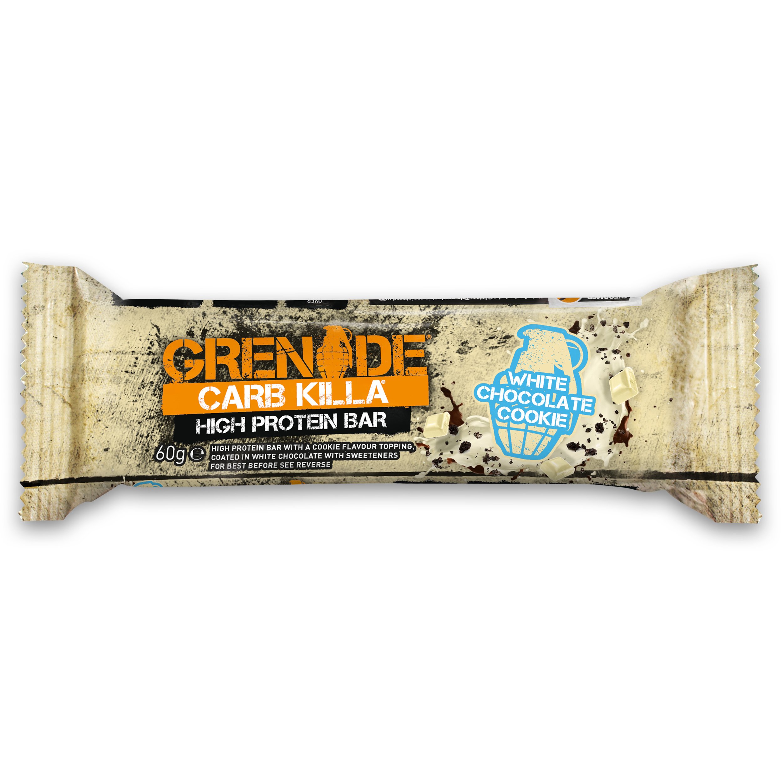 Grenade Carb Killa High Protein, Low Sugar Bar Μπάρα Υψηλής Πρωτεΐνης με Επικάλυψη Λευκής Σοκολάτας & Γεύση Καραμέλα 60gr