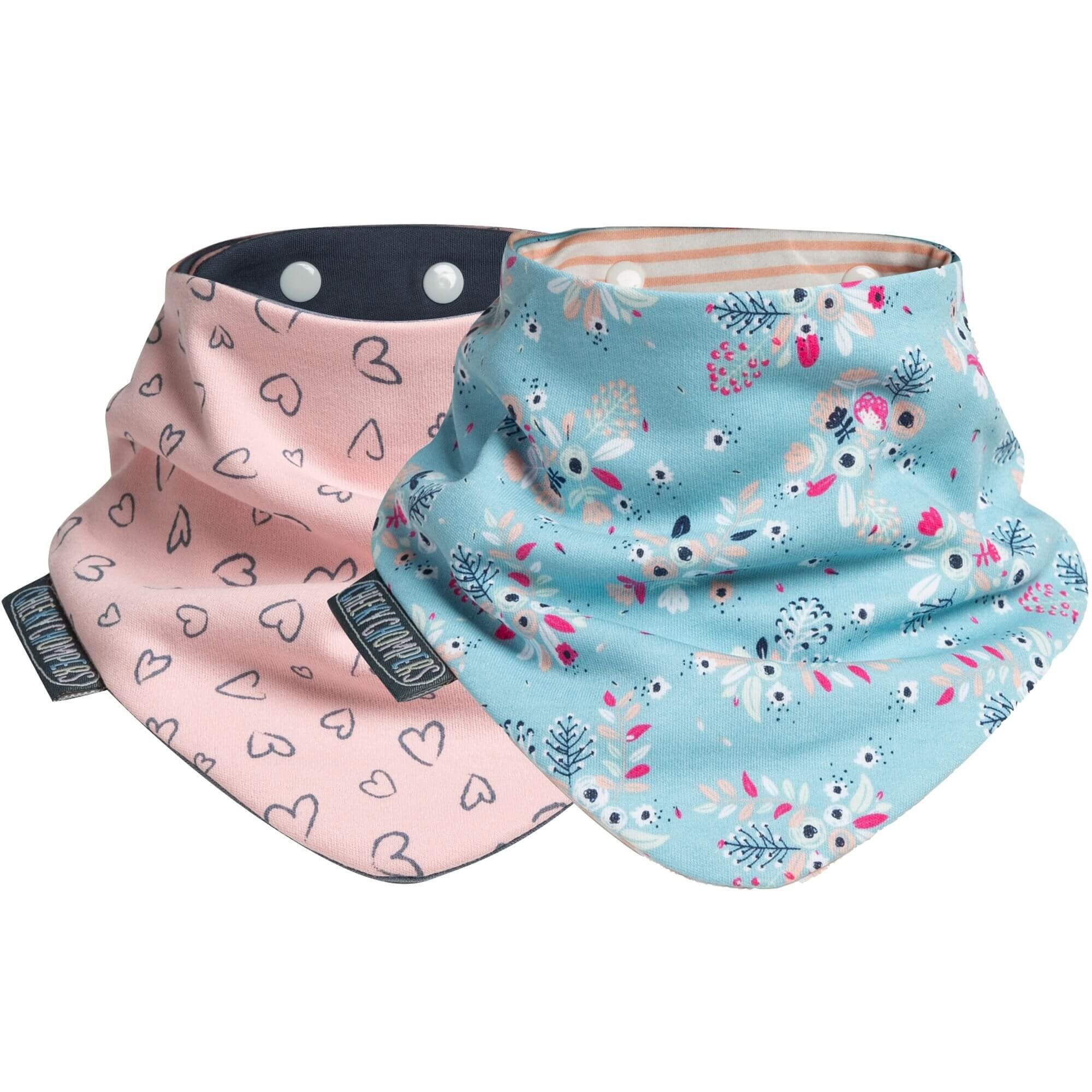 Cheeky Chompers Neckerbib 2m+ Υφασμάτινη Σαλιάρα Διπλής Όψεως με Ρυθμιζόμενο Κουμπί 2 Τεμάχια, Κωδ 88796 – Bloom & Love