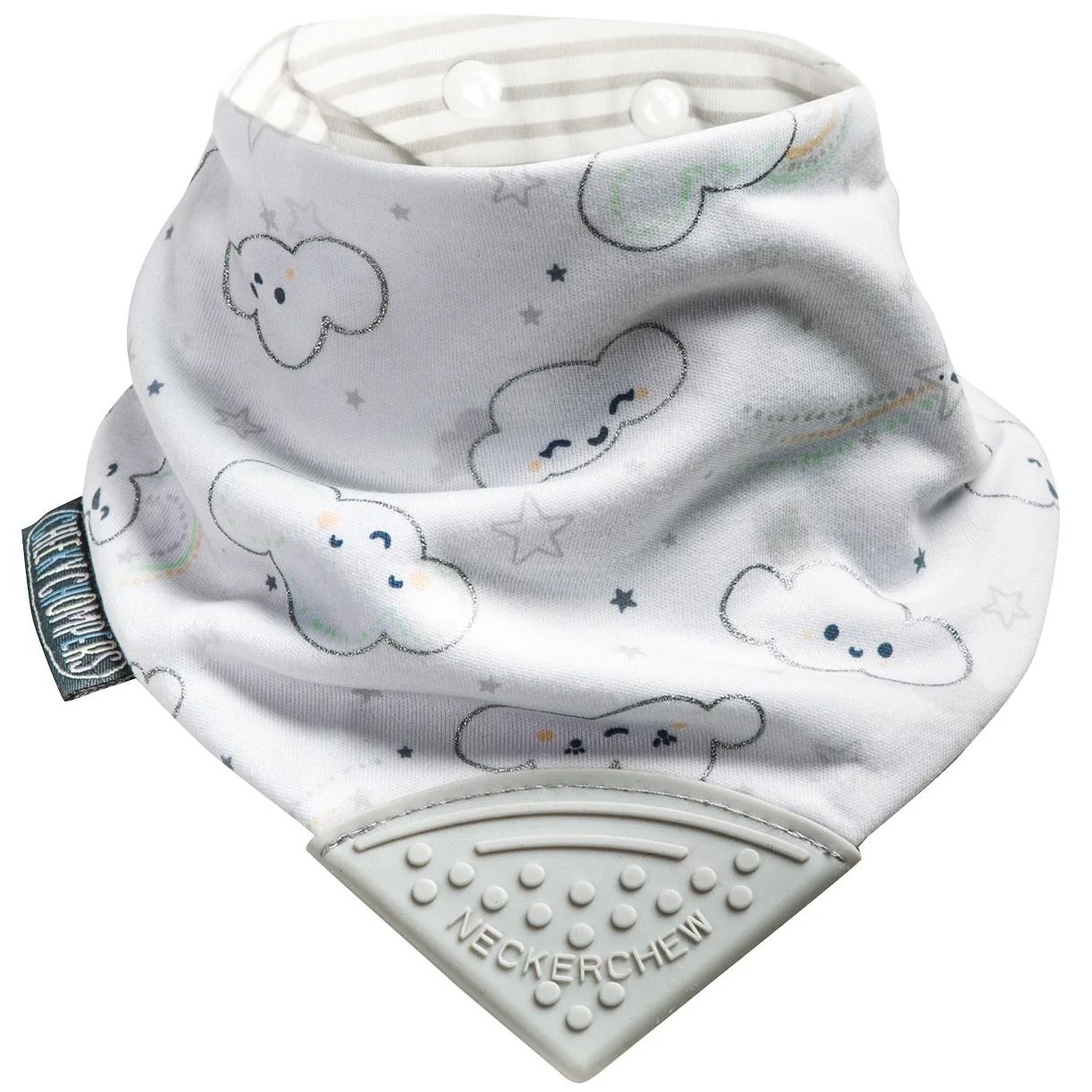 Cheeky Chompers Neckerchew 2m+ Υφασμάτινη Σαλιάρα Διπλής Όψεως με Ρυθμιζόμενο Κουμπί & Μασητικό 1 Τεμάχιο, Κωδ 88818 – Every Cloud