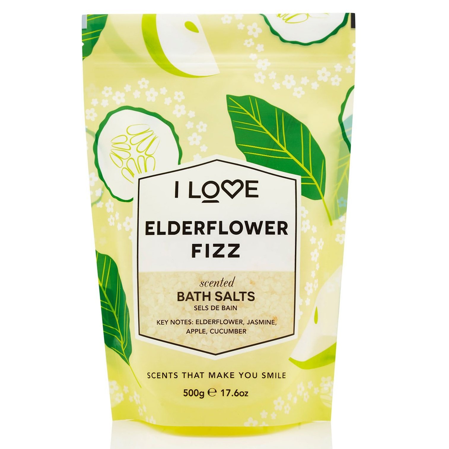 I love… Elderflower Fizz Scented Bath Salts Άλατα Μπάνιου με Υπέροχο Άρωμα από Εκχυλίσματα Φρούτων 500gr