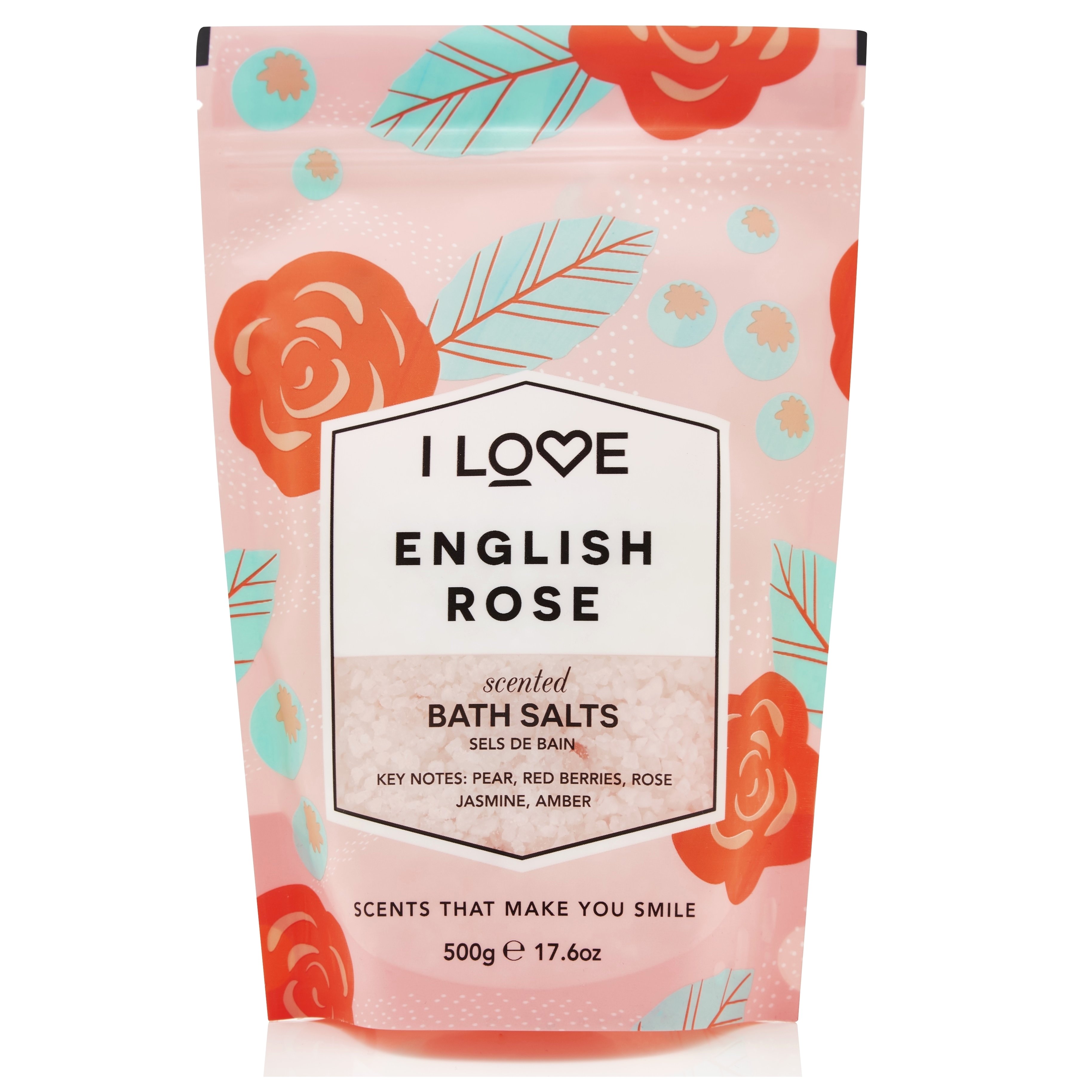 I Love… English Rose Scented Bath Salts Χαλαρωτικά Άλατα Μπάνιου Εμπλουτισμένα με Απολαυστικό Άρωμα 500gr