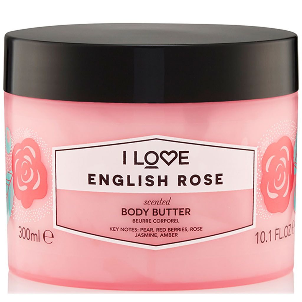 I love… English Rose Body Butter Θρεπτική Κρέμα Σώματος με Εκχυλίσματα Φρούτων για Πλούσια Ενυδάτωση Όλη Μέρα 300ml