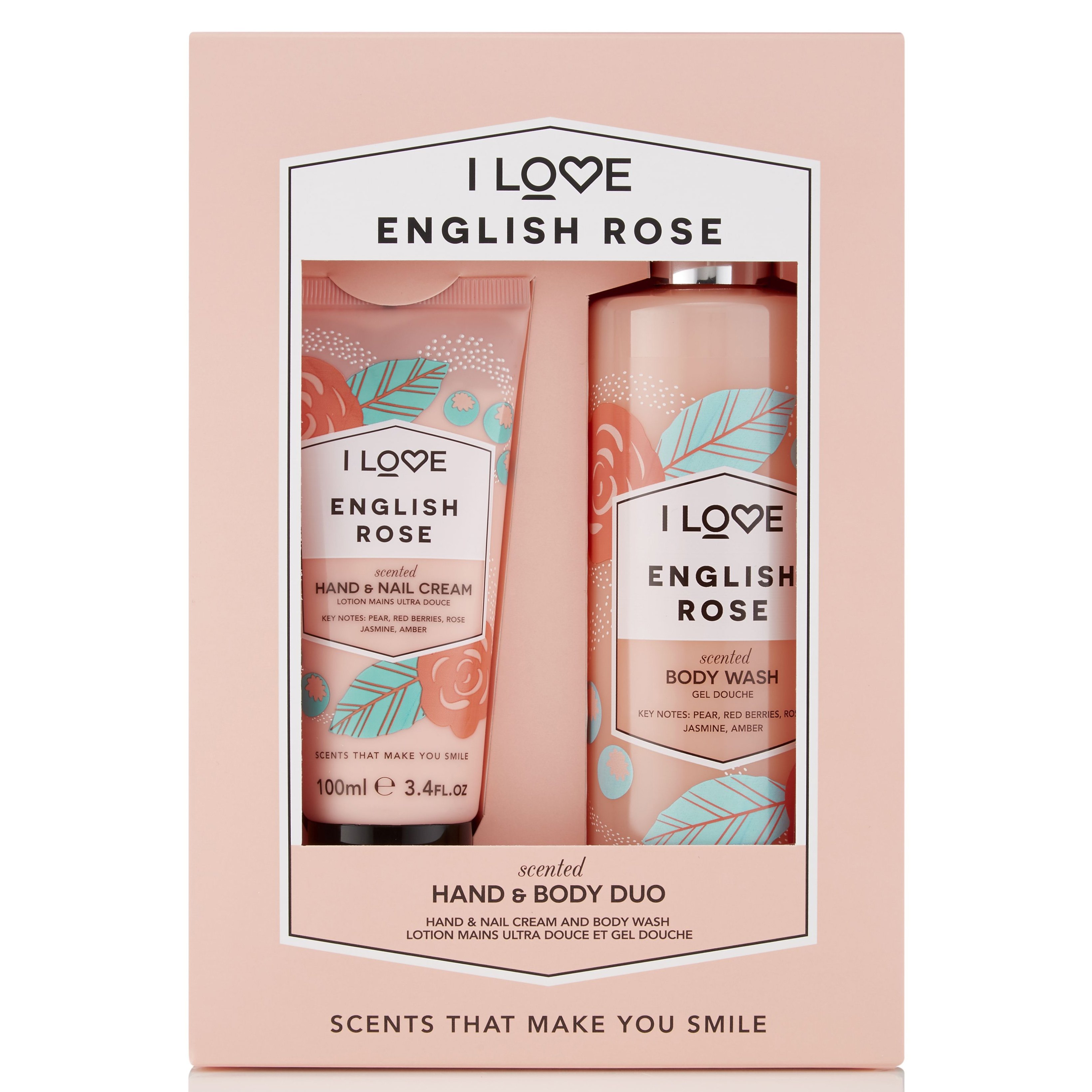 I love… Gift Set Duo English Rose Hand and Nail Cream 100ml & Scented Body Wash 360ml