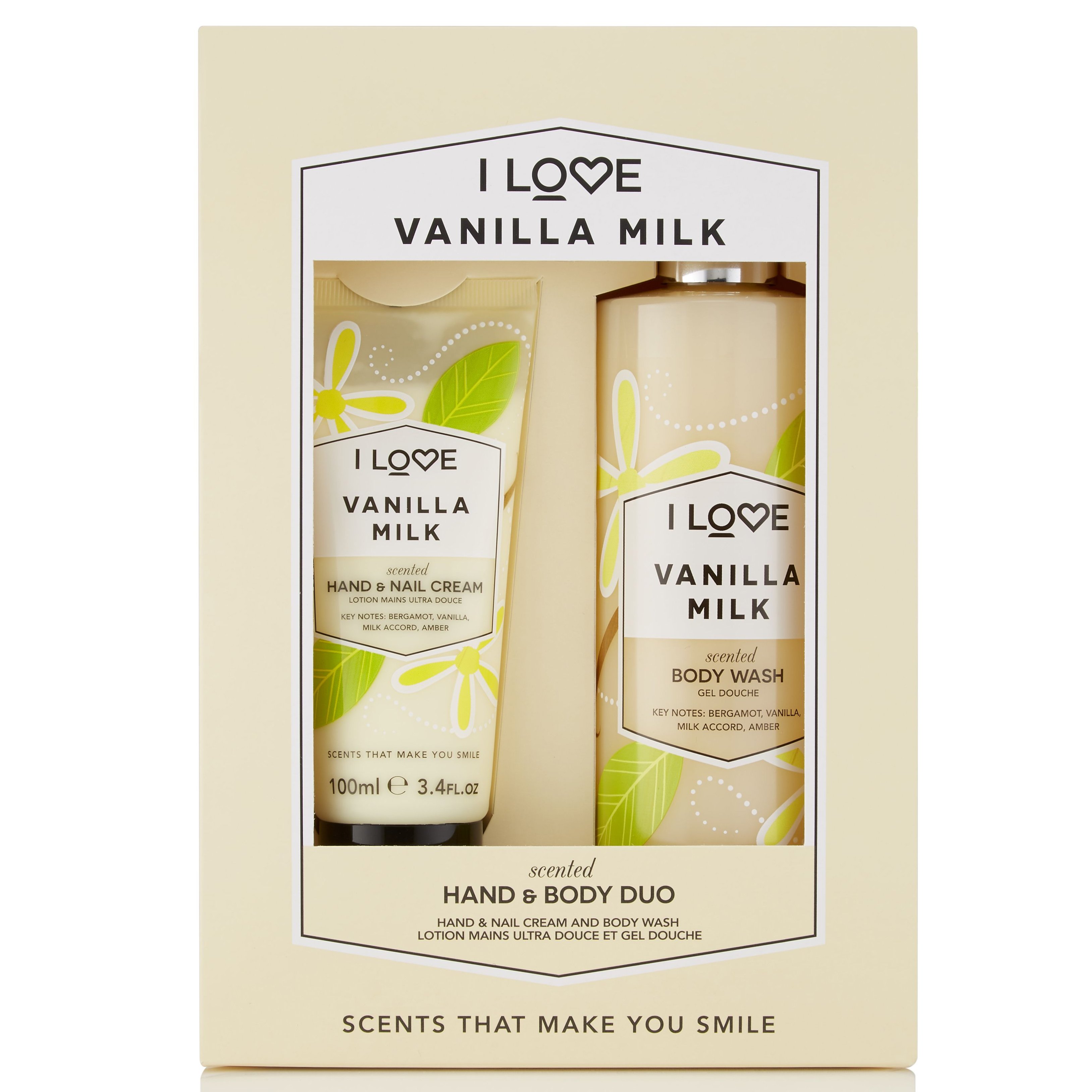 I love… Gift Set Duo Vanilla Milk Scented Hand & Nail Cream 100ml & Scented Body Wash 360ml