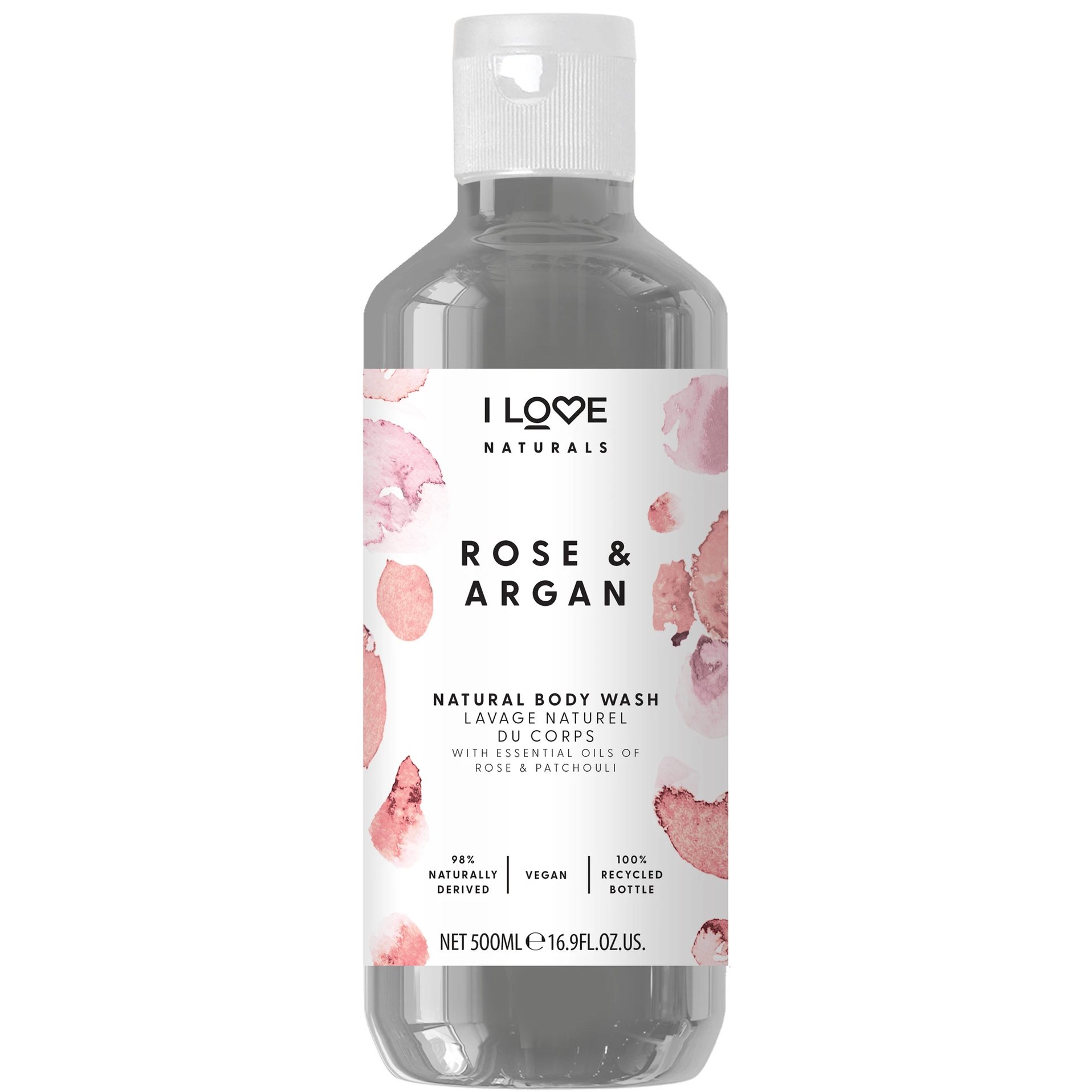 I love… Rose & Argan Body Wash Ενυδατικό Αφρόλουτρο με Άρωμα Τριαντάφυλλο 500ml