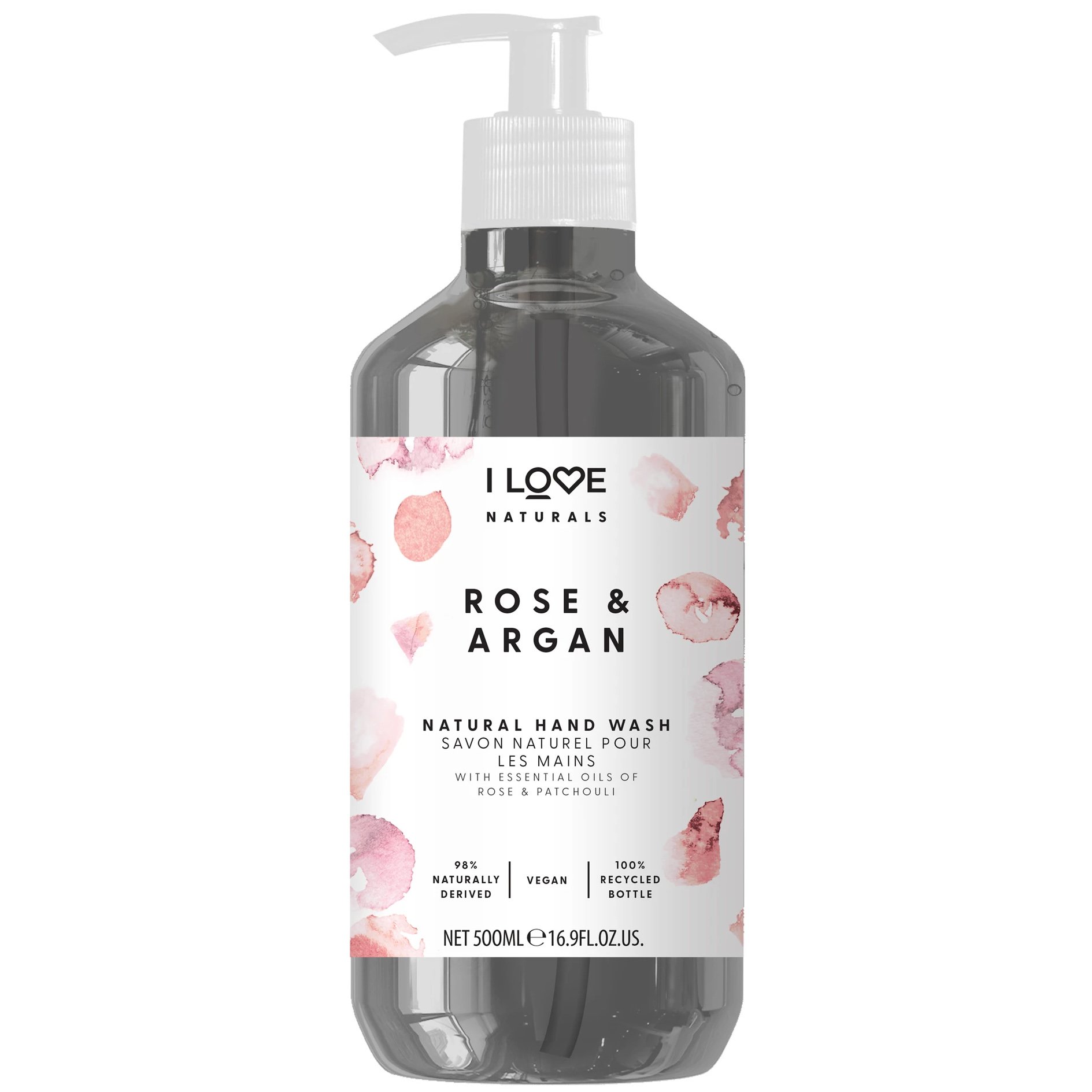 I love… Rose & Argan Hand Wash Ενυδατικό Κρεμοσάπουνο Χεριών με Άρωμα Τριαντάφυλλο 500ml