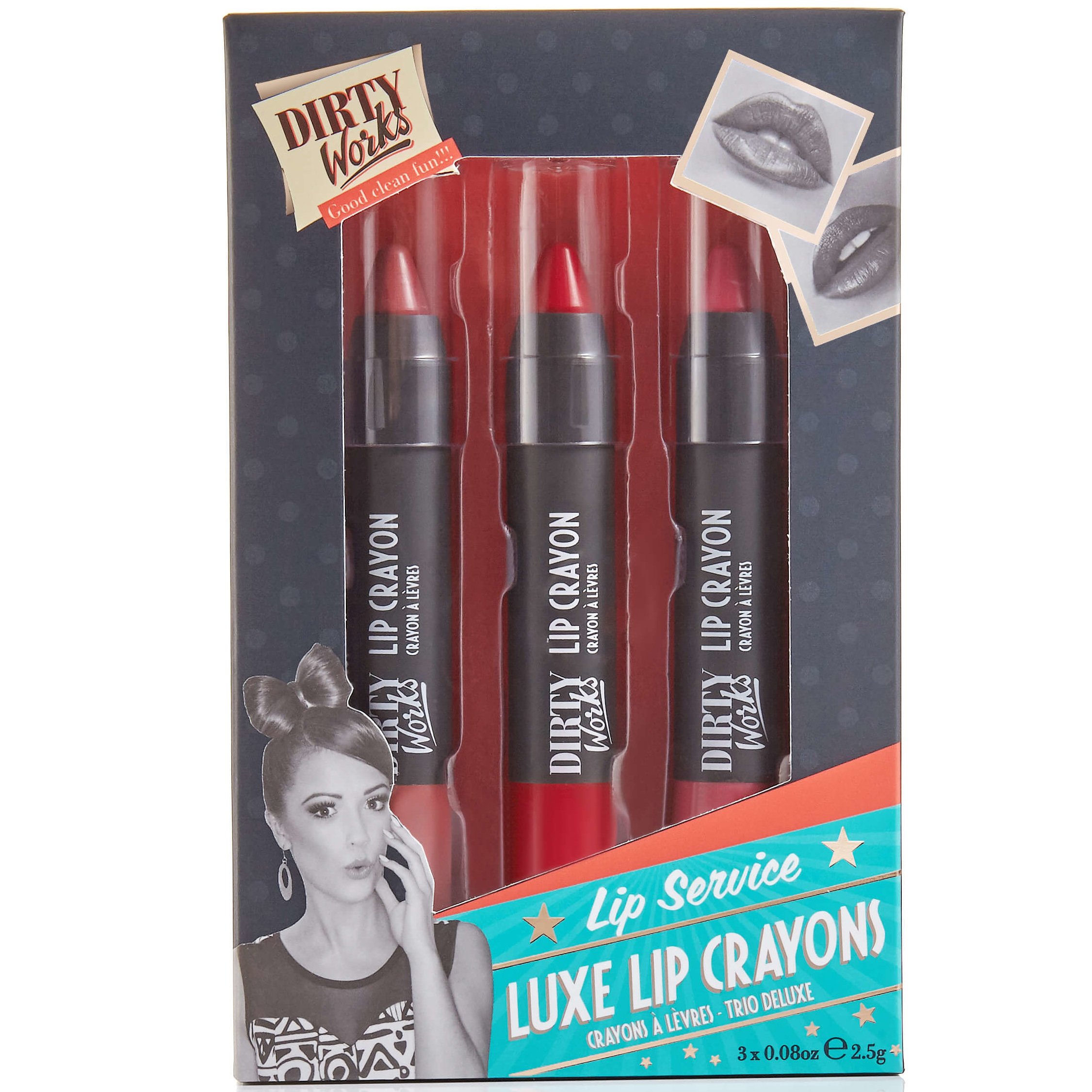 Dirty Works Lip Service Luxe Lip Crayons Κραγιόν σε Μορφή Μολυβιού για Πλούσιο Σταθερό Χρώμα σε 3 Αποχρώσεις 2.5gr