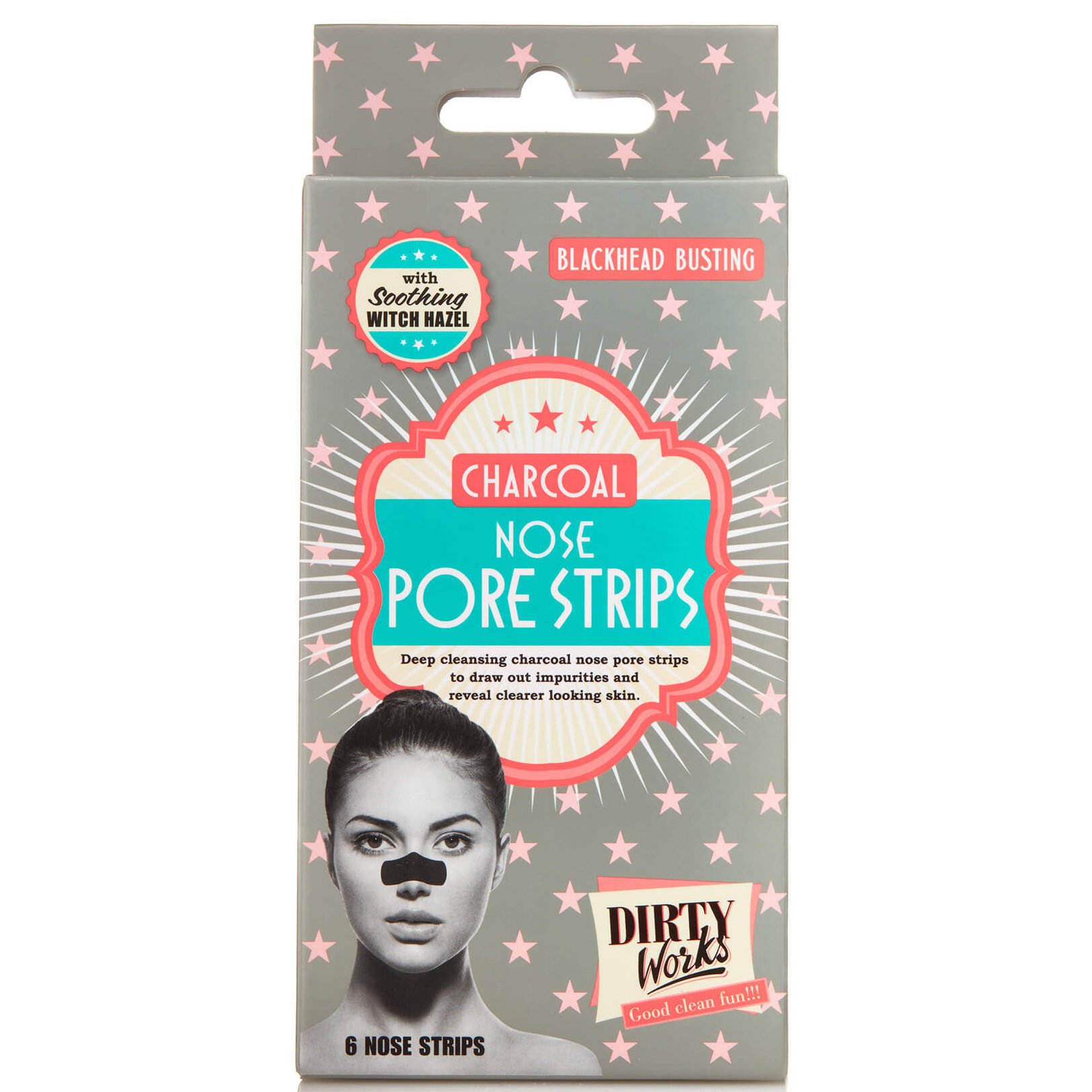Dirty Works Charcoal Nose Pore Strips Ταινίες Αφαίρεσης των Μαύρων Στιγμάτων από τη Μύτη 6 Nose Strips