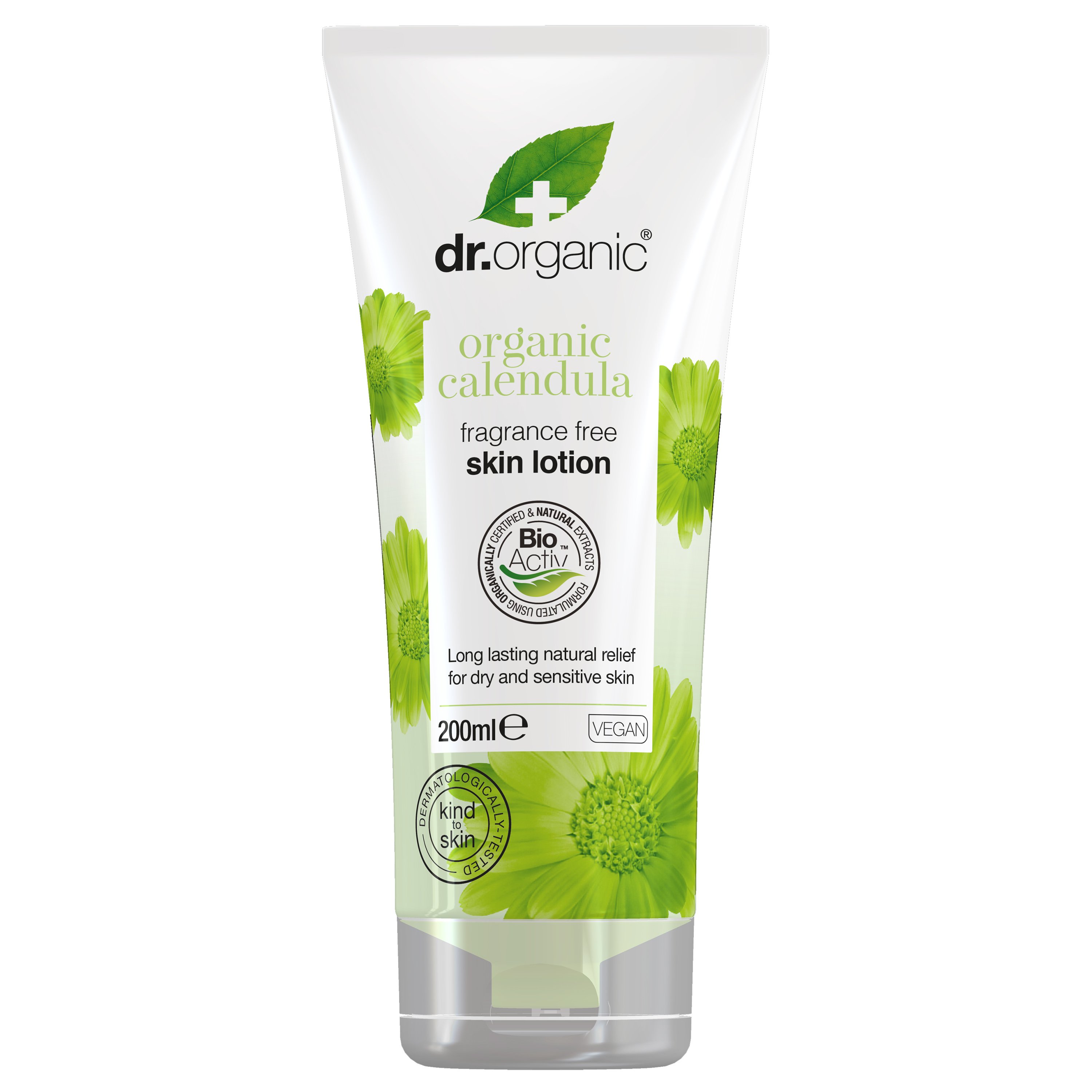 Dr Organic Calendula Skin Lotion Γαλάκτωμα Σώματος με Καλέντουλα, Ιδανικό για τα πιο Ευαίσθητα Δέρματα 200ml