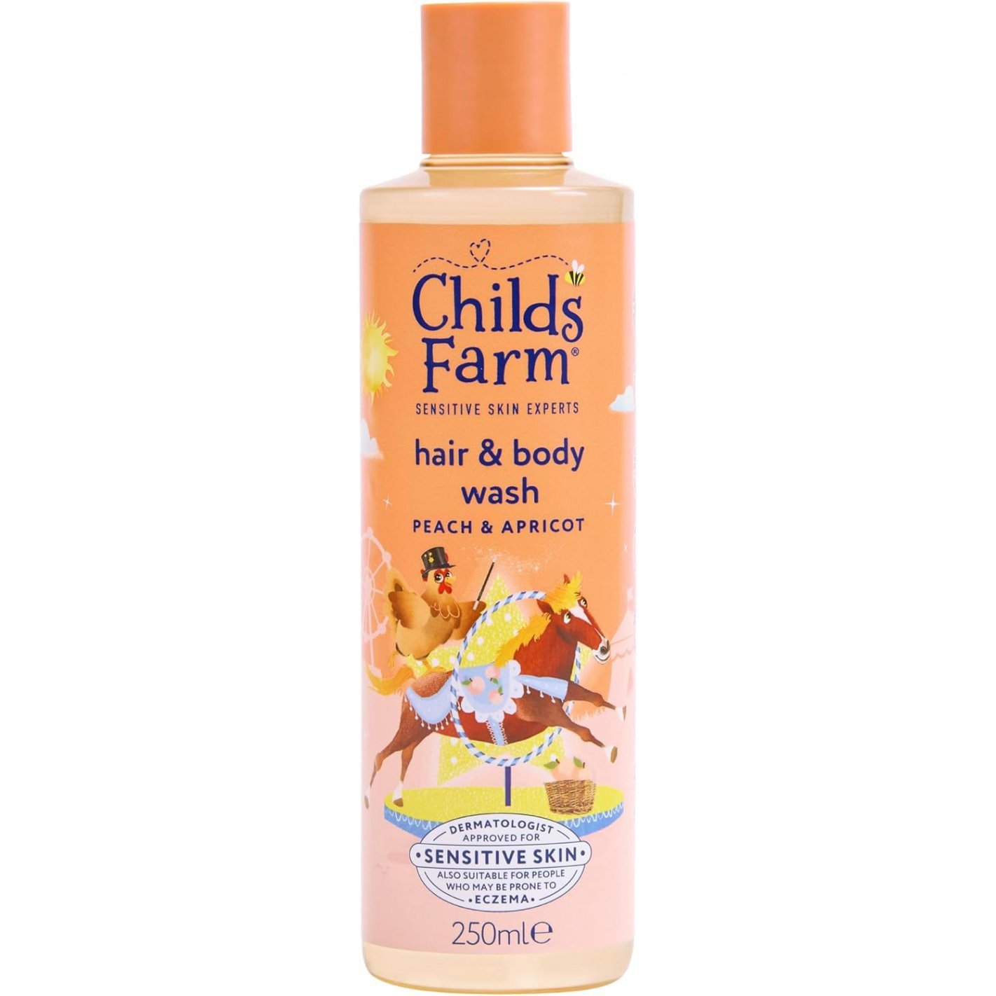 Childs Farm Childs Farm Peach & Apricot Hair & Body Wash Απαλό Αφρόλουτρο & Σαμπουάν για Σώμα & Μαλλιά με Άρωμα Ροδάκινο & Βερίκοκο 250ml