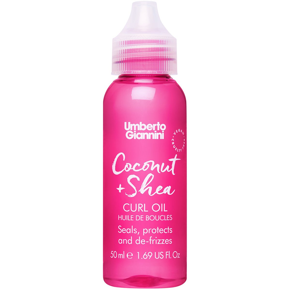 Umberto Giannini Coconut & Shea Curl Oil Εξαιρετικά Ελαφρύ Έλαιο με Λάδι Καρύδας, Βούτυρο Καριτέ & Ελαιόλαδο για Προστασία της Τρίχας από το Σπάσιμο & τις Εξωτερικές Φθορές, Ιδανικό για Κυματιστά Μαλλιά ή με Μπούκλες 50ml