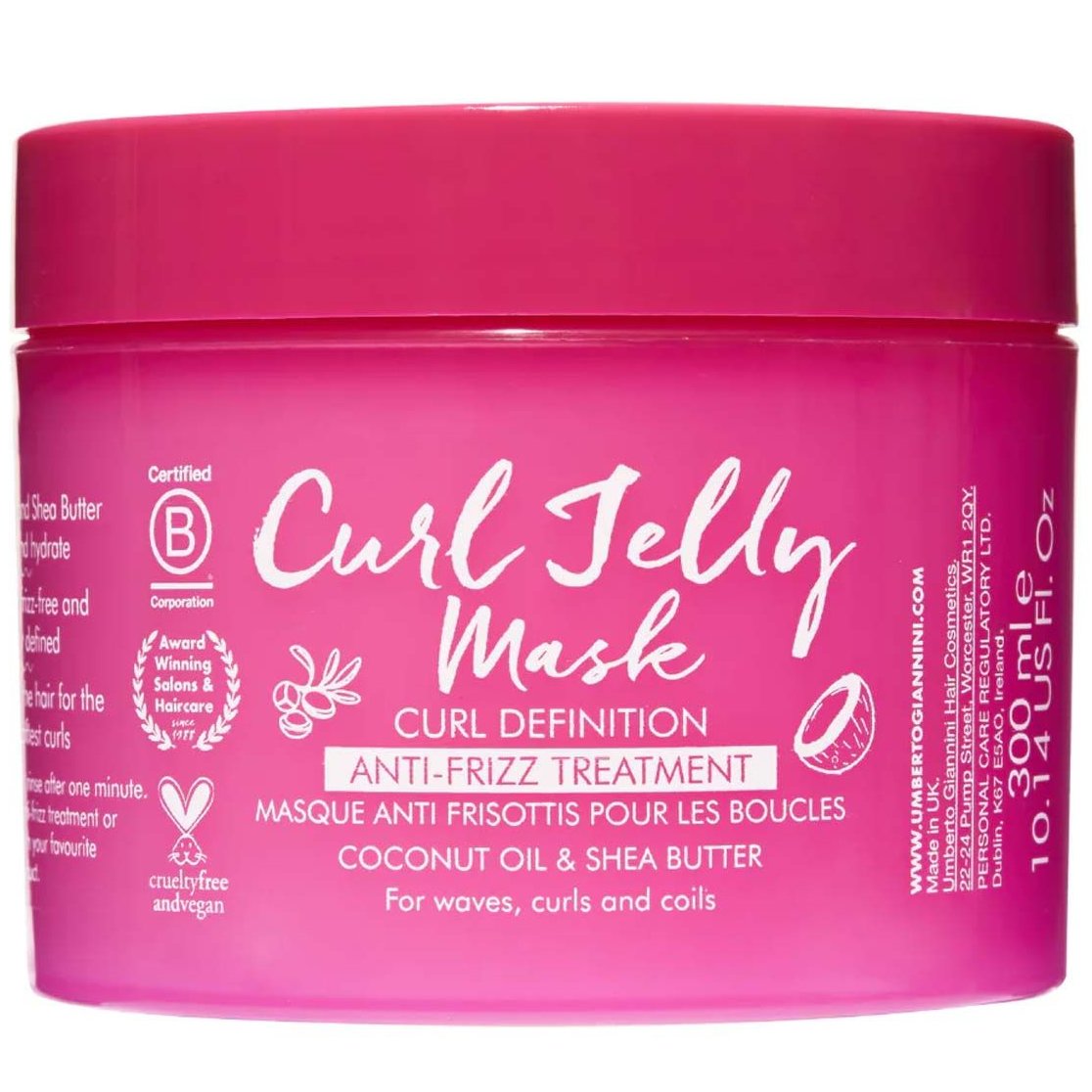 Umberto Giannini Curl Jelly Mask Υπερθρεπτική & Ενυδατική Μάσκα με Έλαιο Καρύδας & Βούτυρο Καριτέ για Τέλεια Σχηματισμένα Χωρίς Φριζάρισμα Κυματιστά Μαλλιά ή με Μπούκλες 300ml