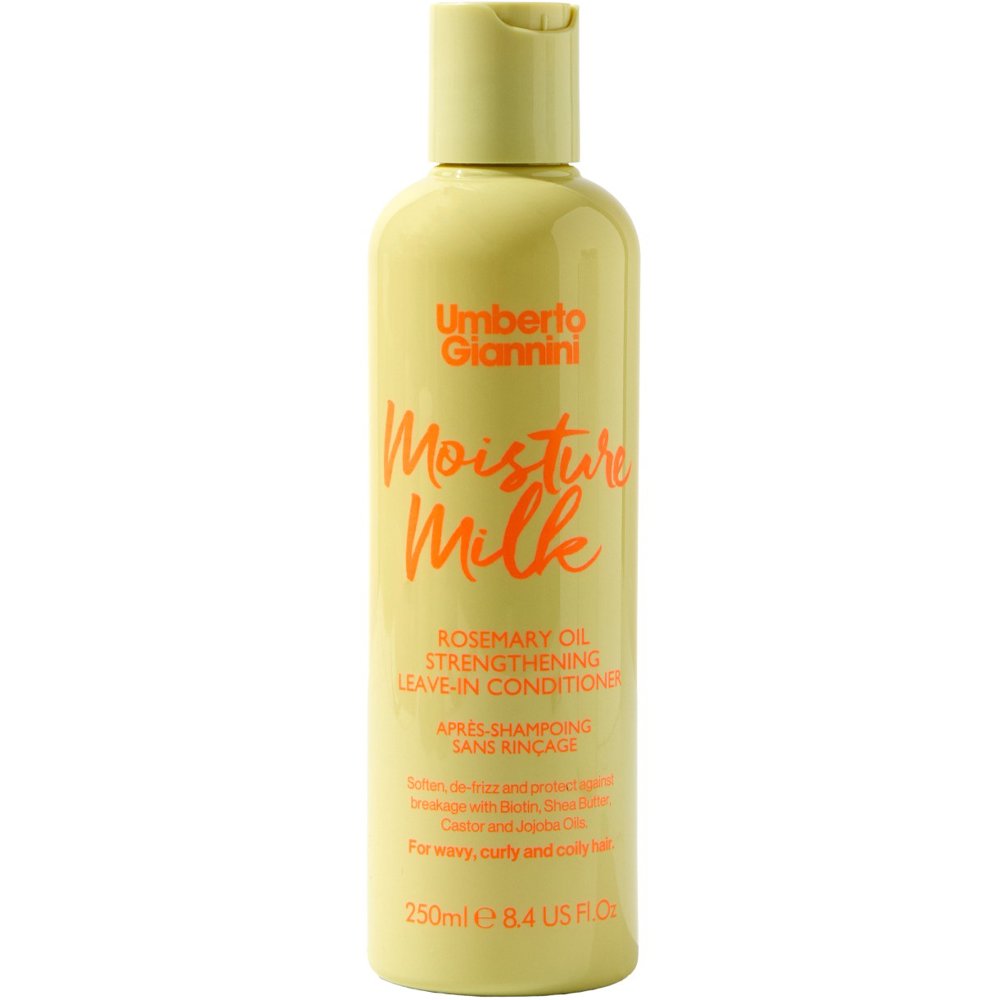 Umberto Giannini Umberto Giannini Strong Curls Moisture Milk Rosemary Oil Leave-In Conditioner Μαλακτική Κρέμα Μαλλιών Χωρίς Ξέβγαλμα που Μαλακώνει & Προστατεύει από το Σπάσιμο με Βιοτίνη, Βούτυρο Καριτέ, Καστορέλαιο & Jojoba 250ml