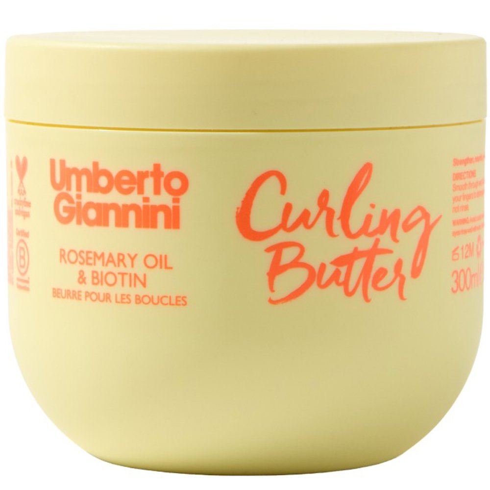 Umberto Giannini Strong Curls Rosemary Oil & Biotin Curling Hair Butter 300ml,Βούτυρο Styling για Μπούκλες Χωρίς Σιλικόνη για Θρέψη & Ενδυνάμωση σε Μαλλιά με Μπούκλες